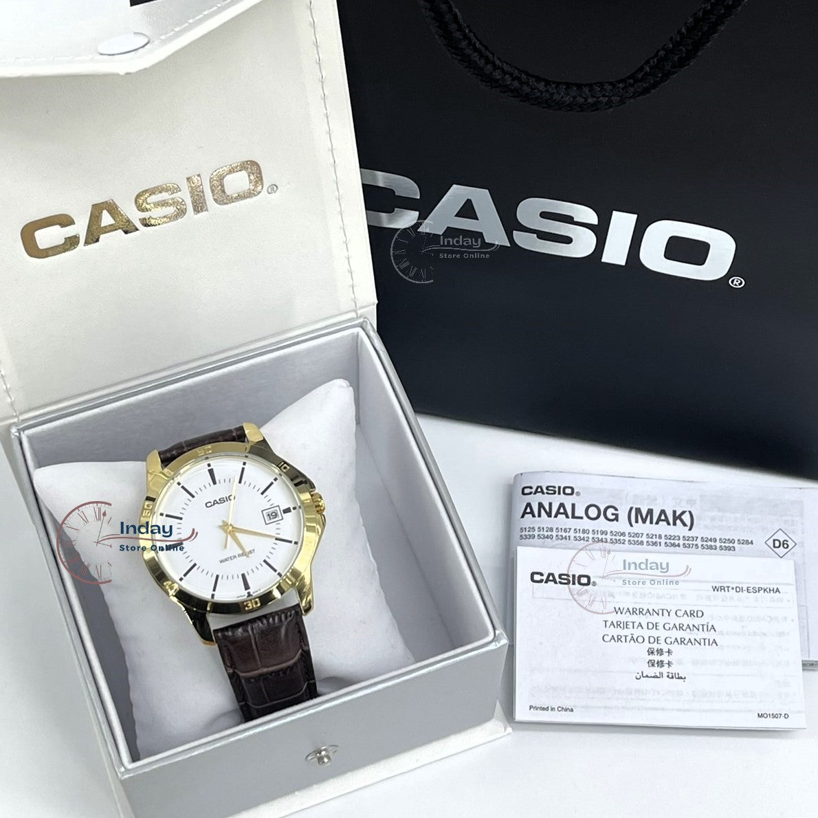 Casio Standard Men's Watch MTP-V004GL-7A Brown Leather Strap Mineral Glass