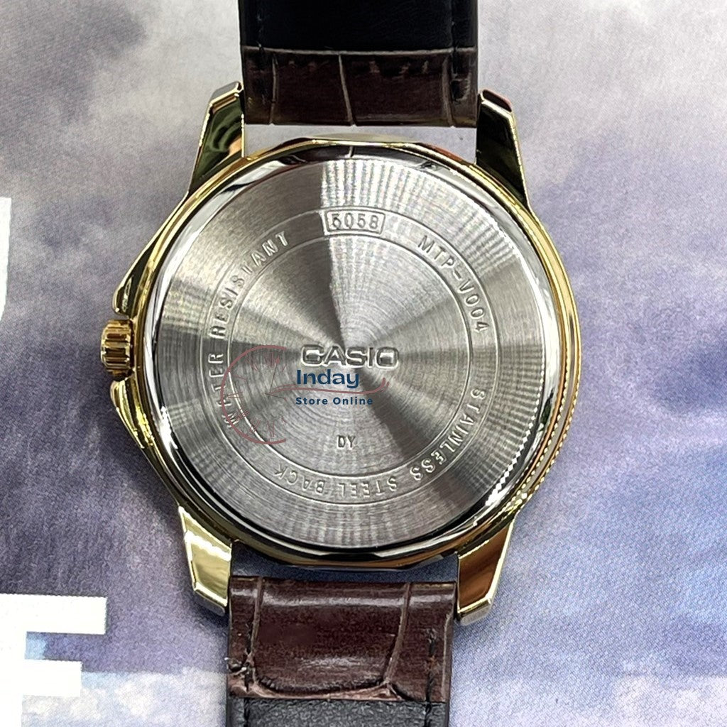 Casio Standard Men's Watch MTP-V004GL-9A Brown Leather Strap Mineral Glass