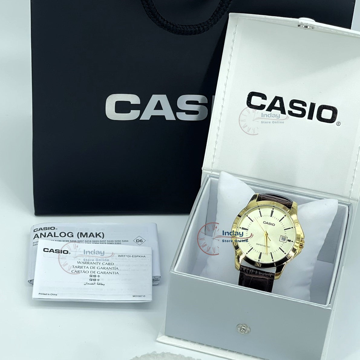 Casio Standard Men's Watch MTP-V004GL-9A Brown Leather Strap Mineral Glass