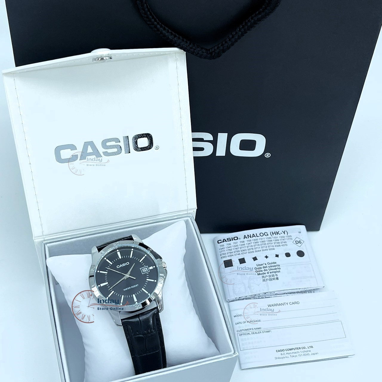 Casio Standard Men's Watch MTP-V004L-1A Black Leather Strap Mineral Glass