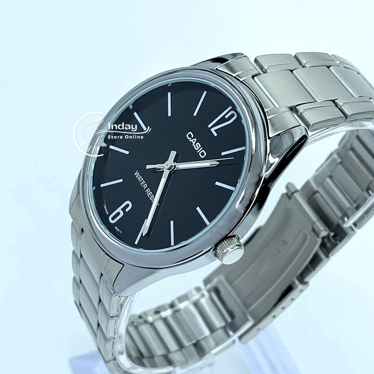 Casio Standard Men's Watch MTP-V005D-1B Silver Plated Stainless Steel Mineral Glass
