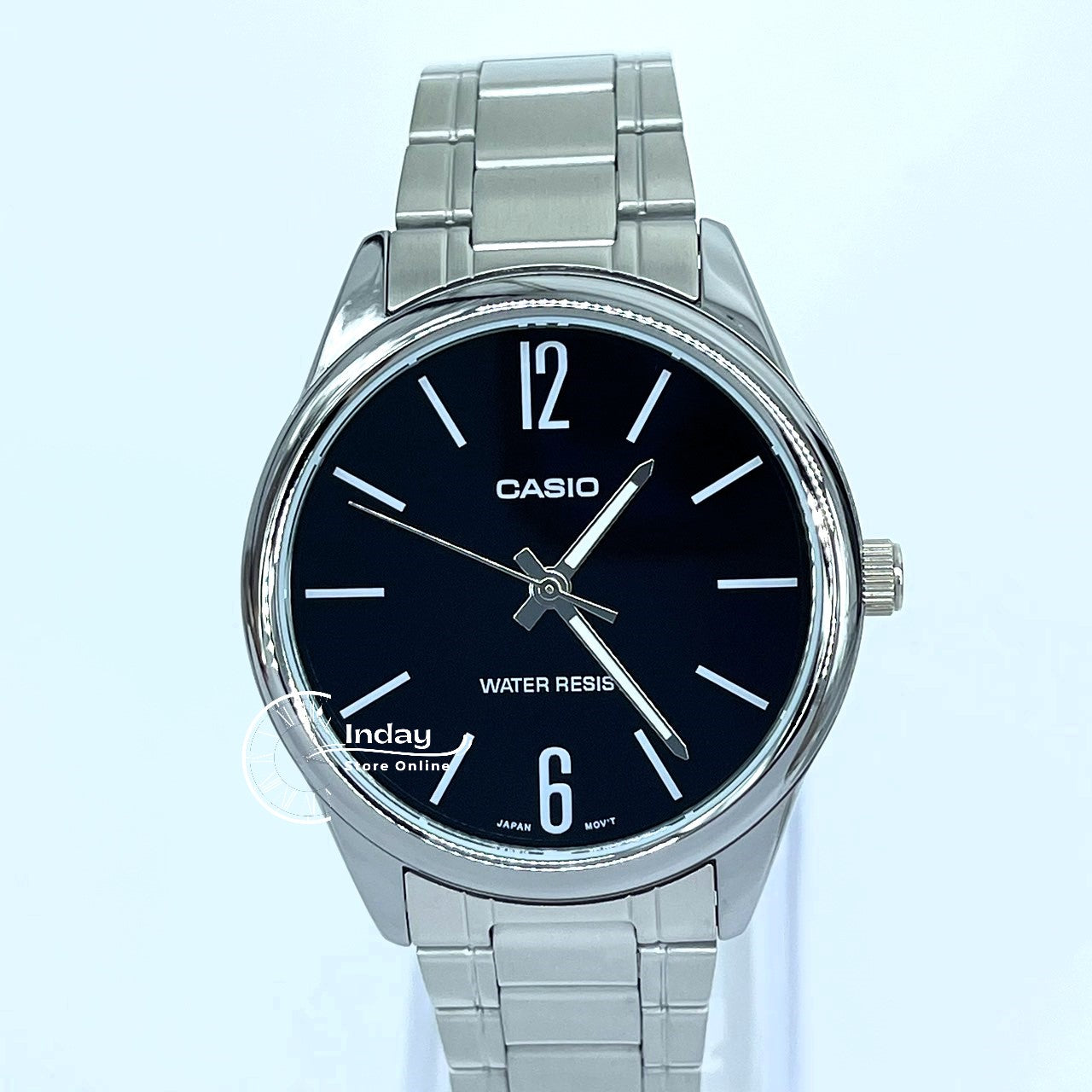 Casio Standard Men's Watch MTP-V005D-1B Silver Plated Stainless Steel Mineral Glass