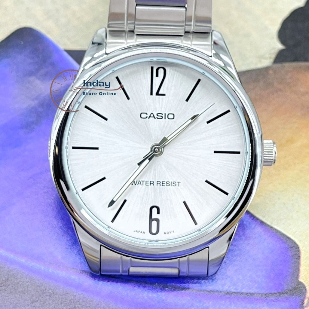 Casio Standard Men's Watch MTP-V005D-7B Silver Plated Stainless Steel Mineral Glass