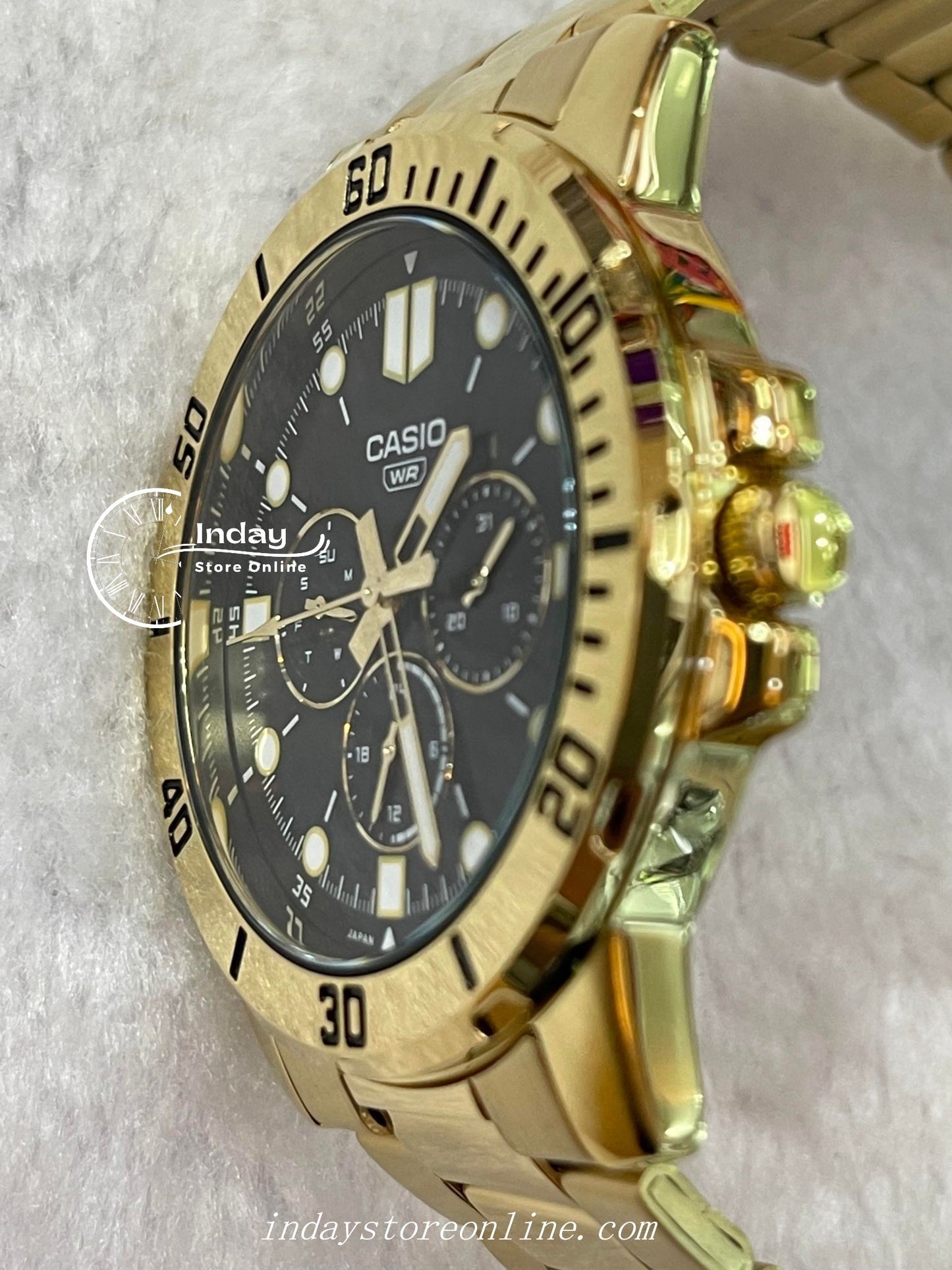 Casio Men's Watch MTP-VD300G-1E Gold Plated Stainless Steel Strap Mineral Glass