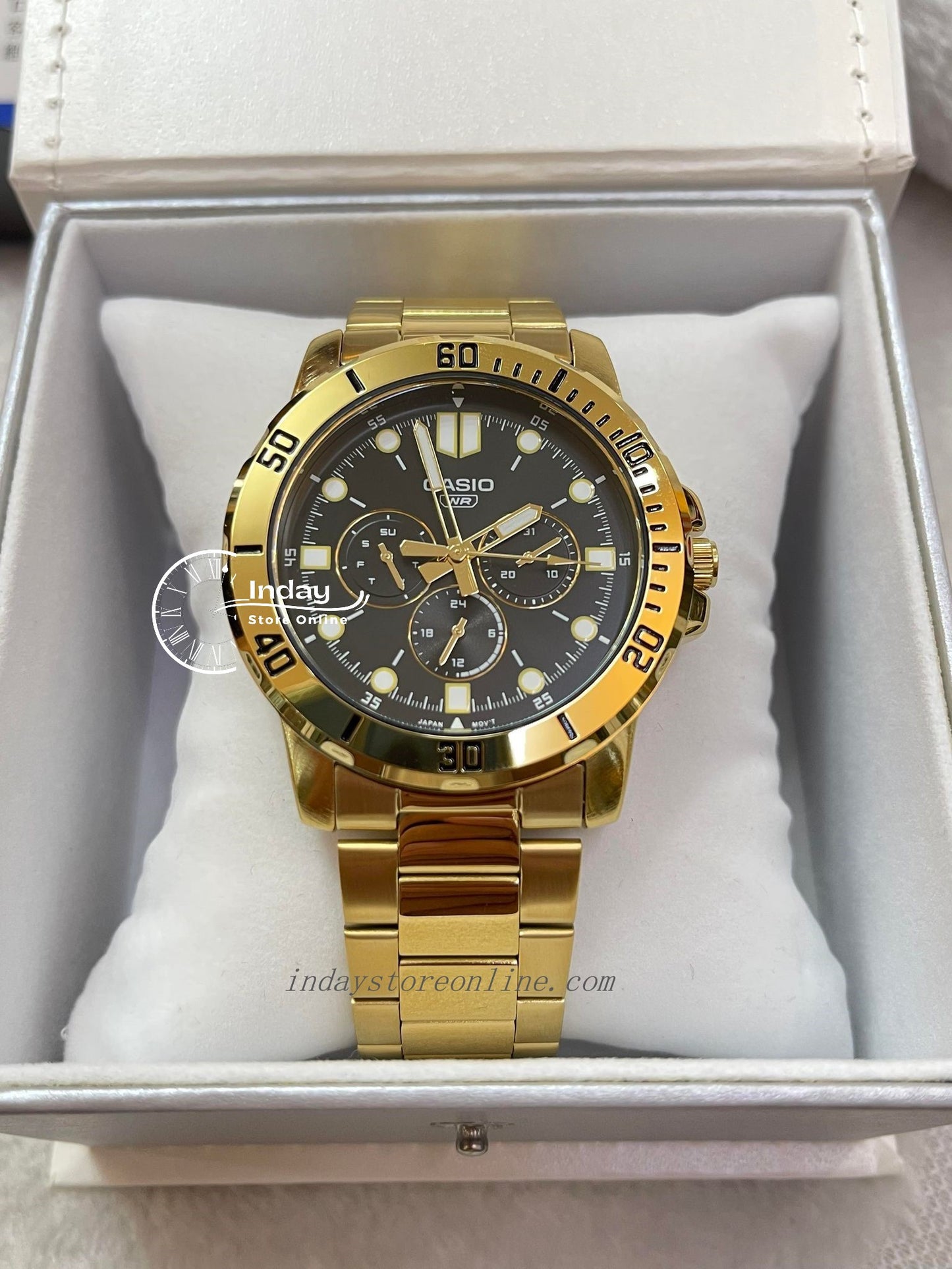 Casio Men's Watch MTP-VD300G-1E Gold Plated Stainless Steel Strap Mineral Glass