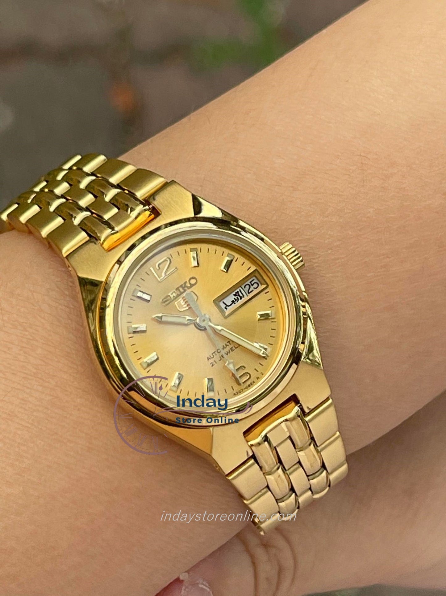 Seiko Automatic Women's Watch SYMK36K1 Gold Tone Stainless Steel Luminous