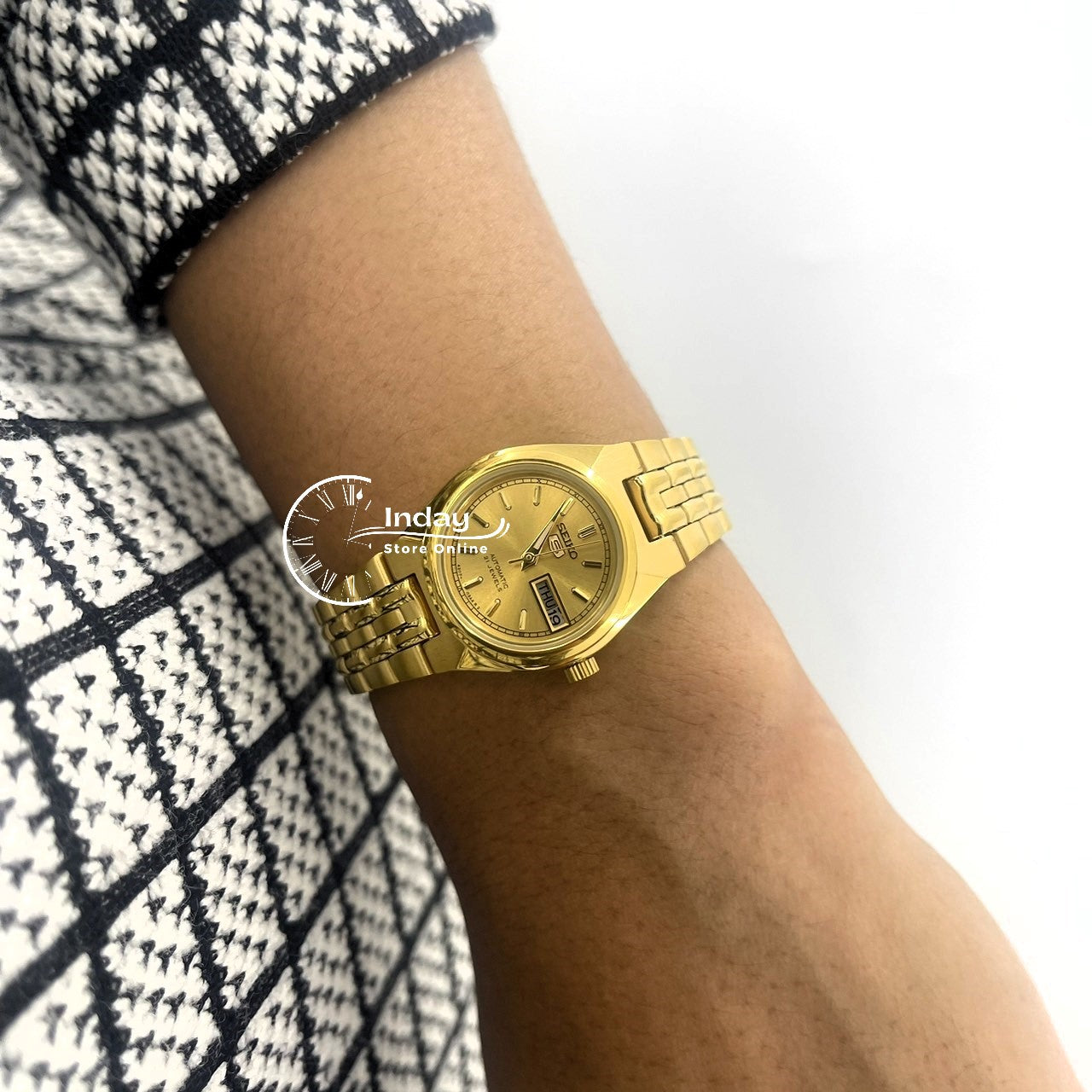 Seiko Automatic Women's Watch SYMA04K1 Gold Tone Stainless Steel Luminous