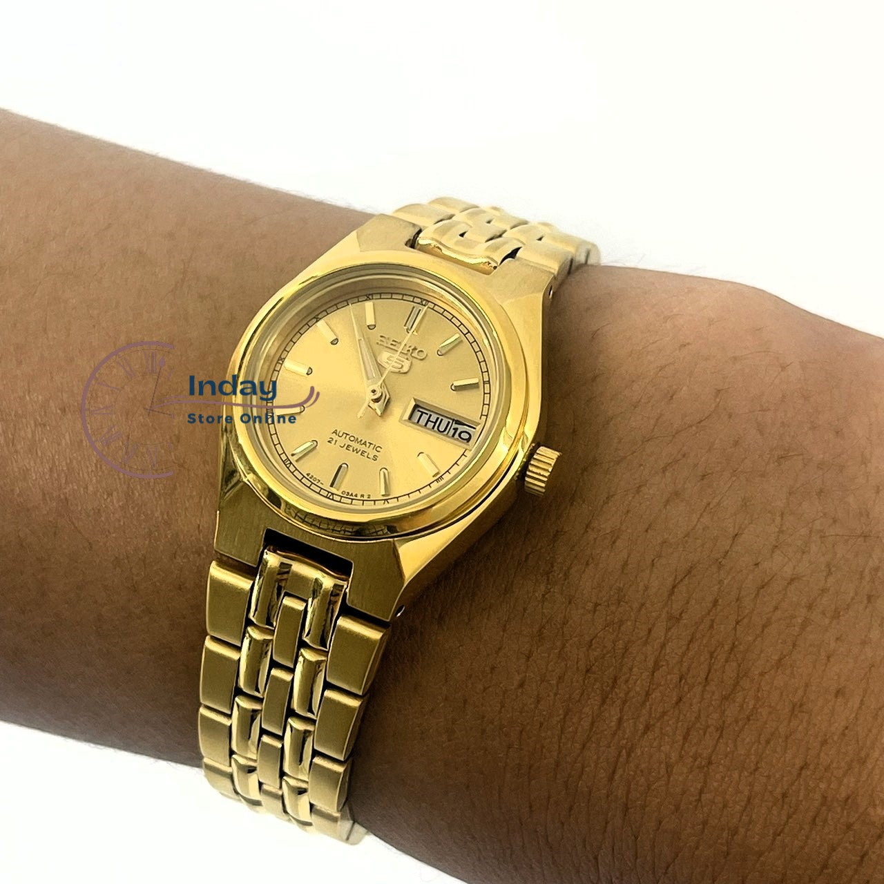 Seiko Automatic Women's Watch SYMA04K1 Gold Tone Stainless Steel Luminous