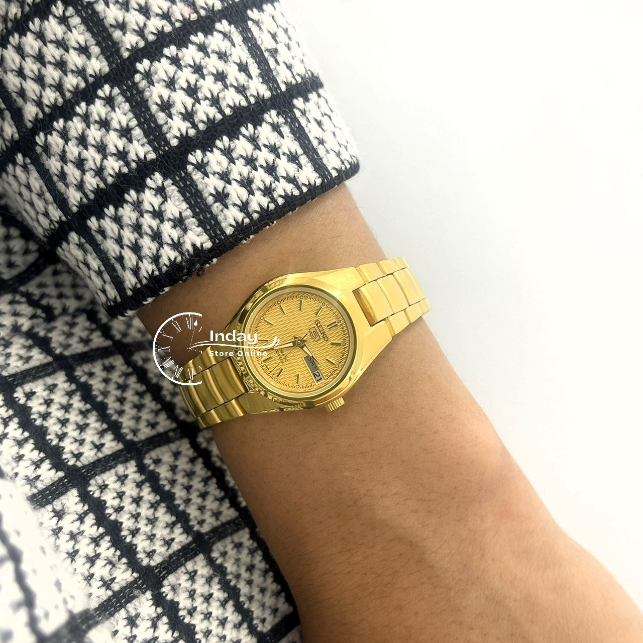 Seiko Automatic Women's Watch SYMC18K1 Gold Tone Stainless Steel Luminous