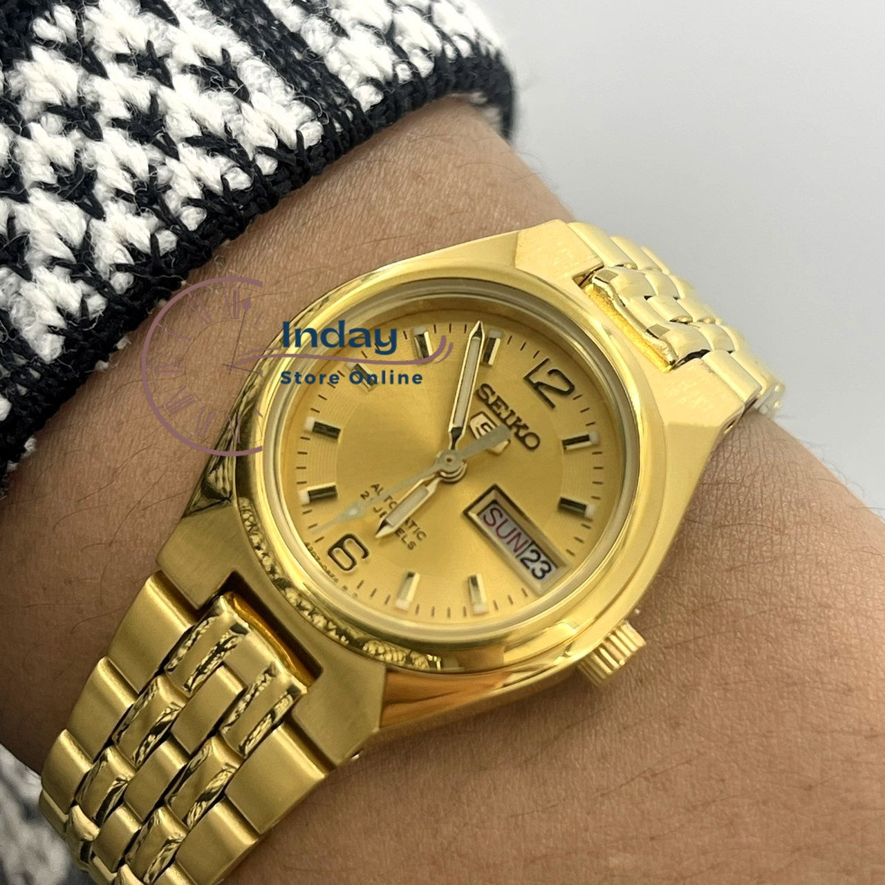 Seiko Automatic Women's Watch SYMK36K1 Gold Tone Stainless Steel Luminous