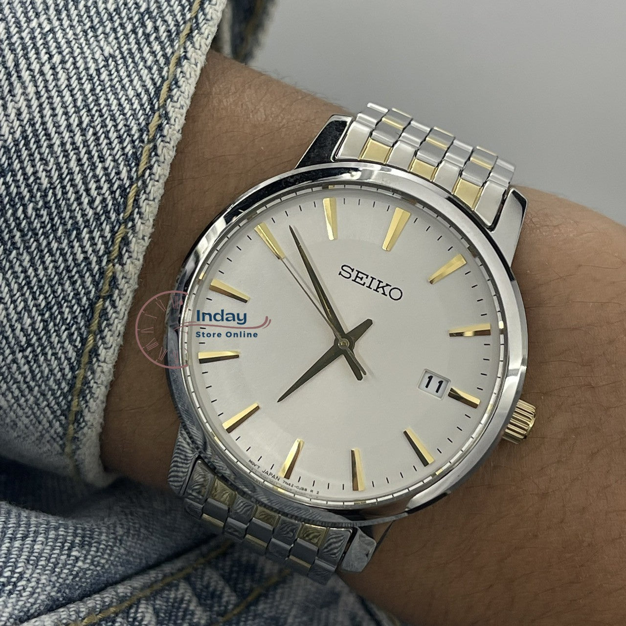 Seiko Men's Watch SGEF91P1 Stainless Steel Band Battery Operated