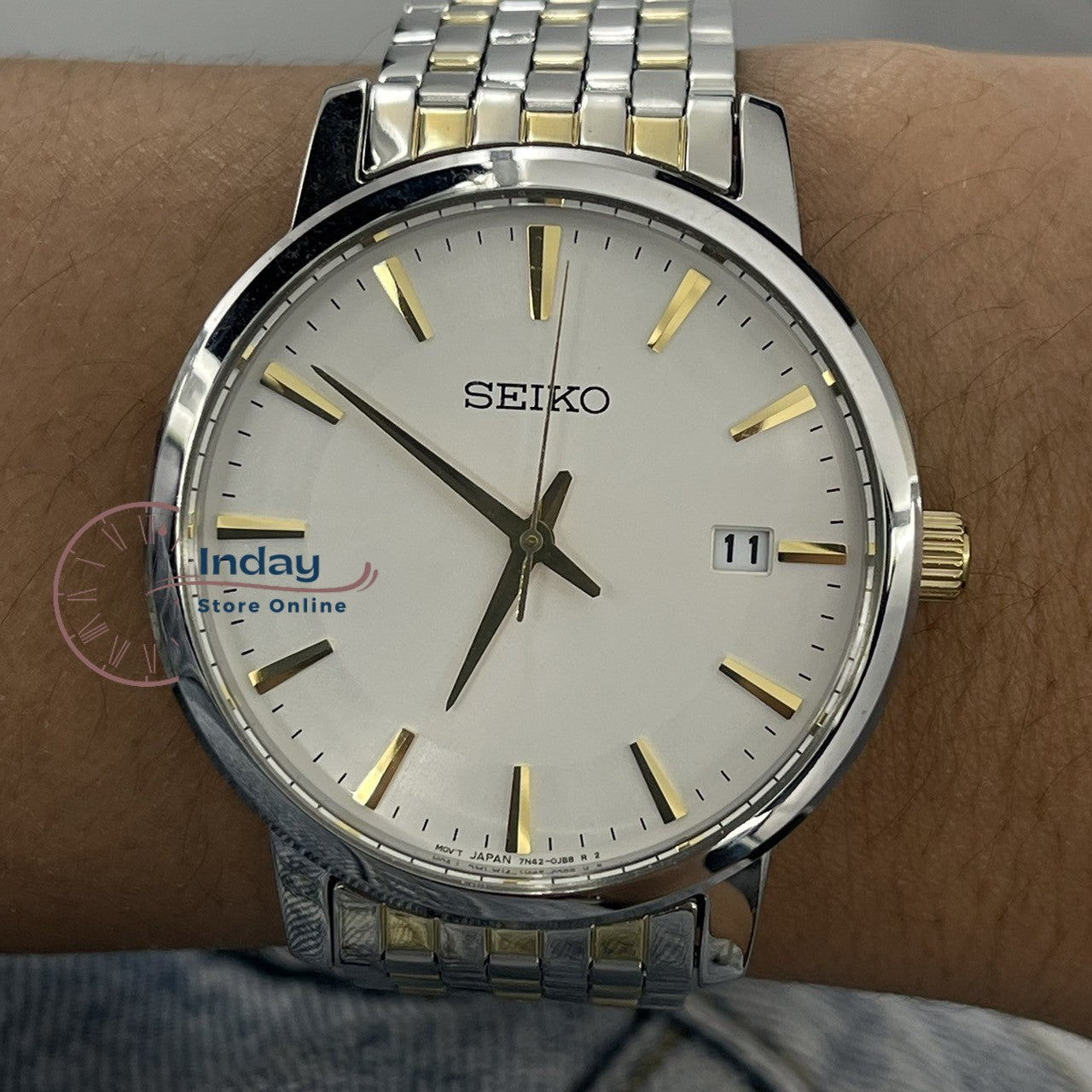 Seiko Men's Watch SGEF91P1 Stainless Steel Band Battery Operated
