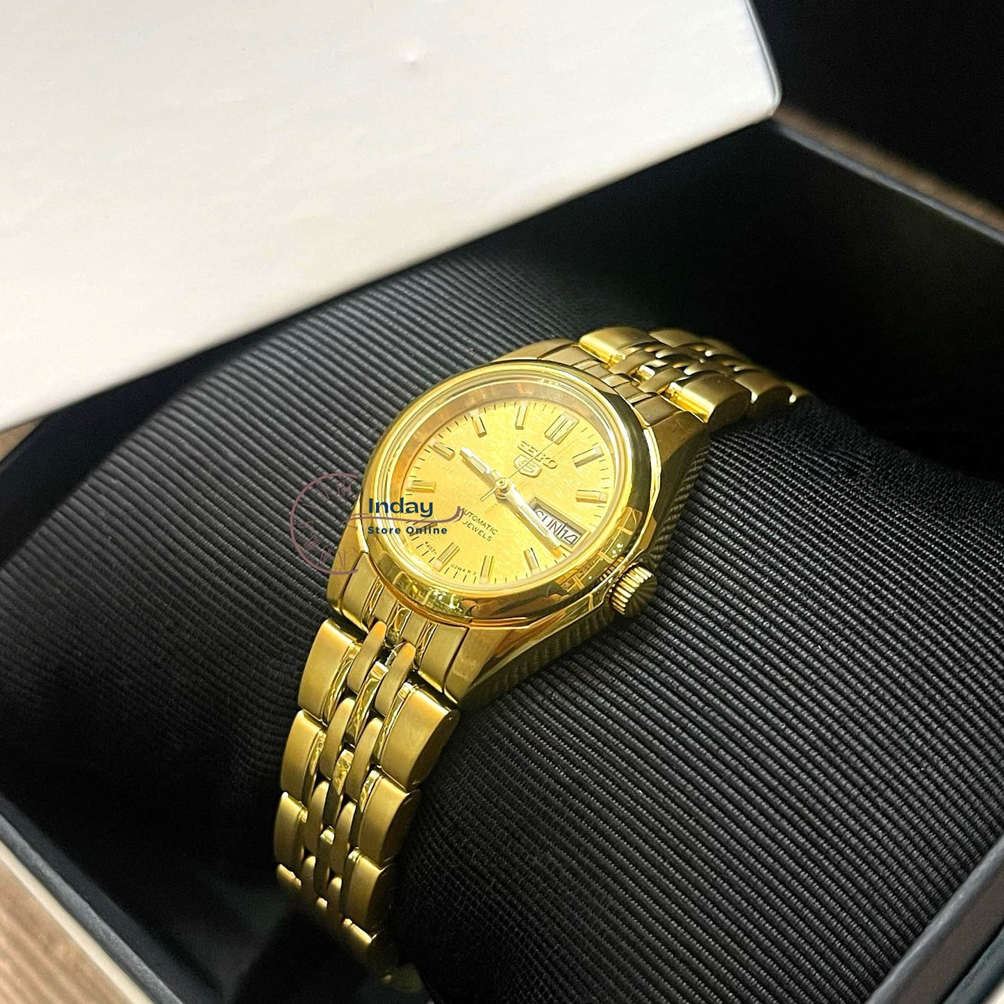 Seiko Automatic Women's Watch SYMA38K1 Gold Tone Stainless Steel Luminous