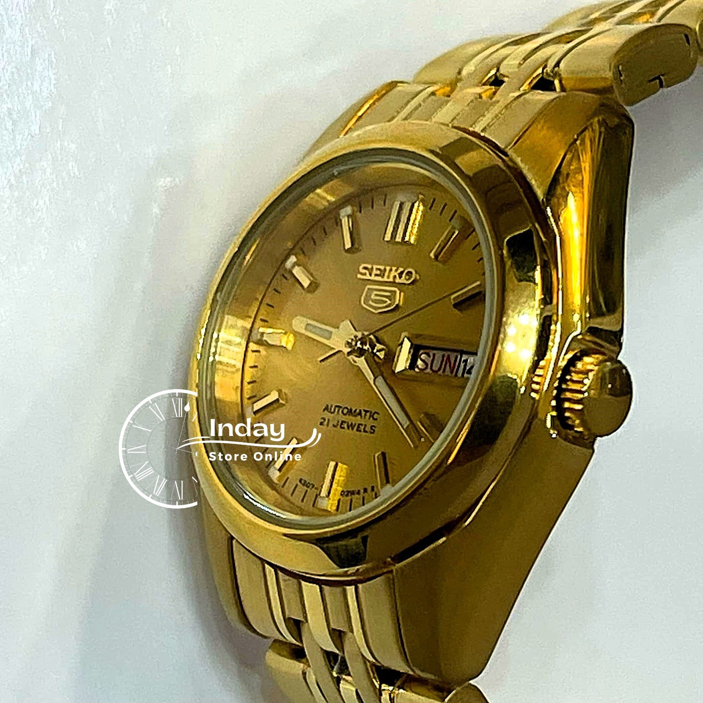 Seiko Automatic Women's Watch SYMA38K1 Gold Tone Stainless Steel Luminous