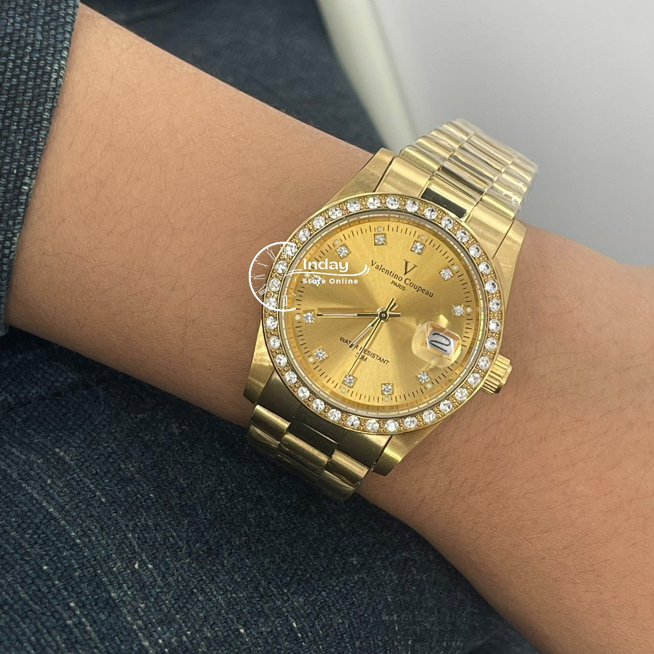 范倫鐵諾 古柏 Coupeau Women's Watch 12170KL-17 Gold Tone Stainless Steel Band