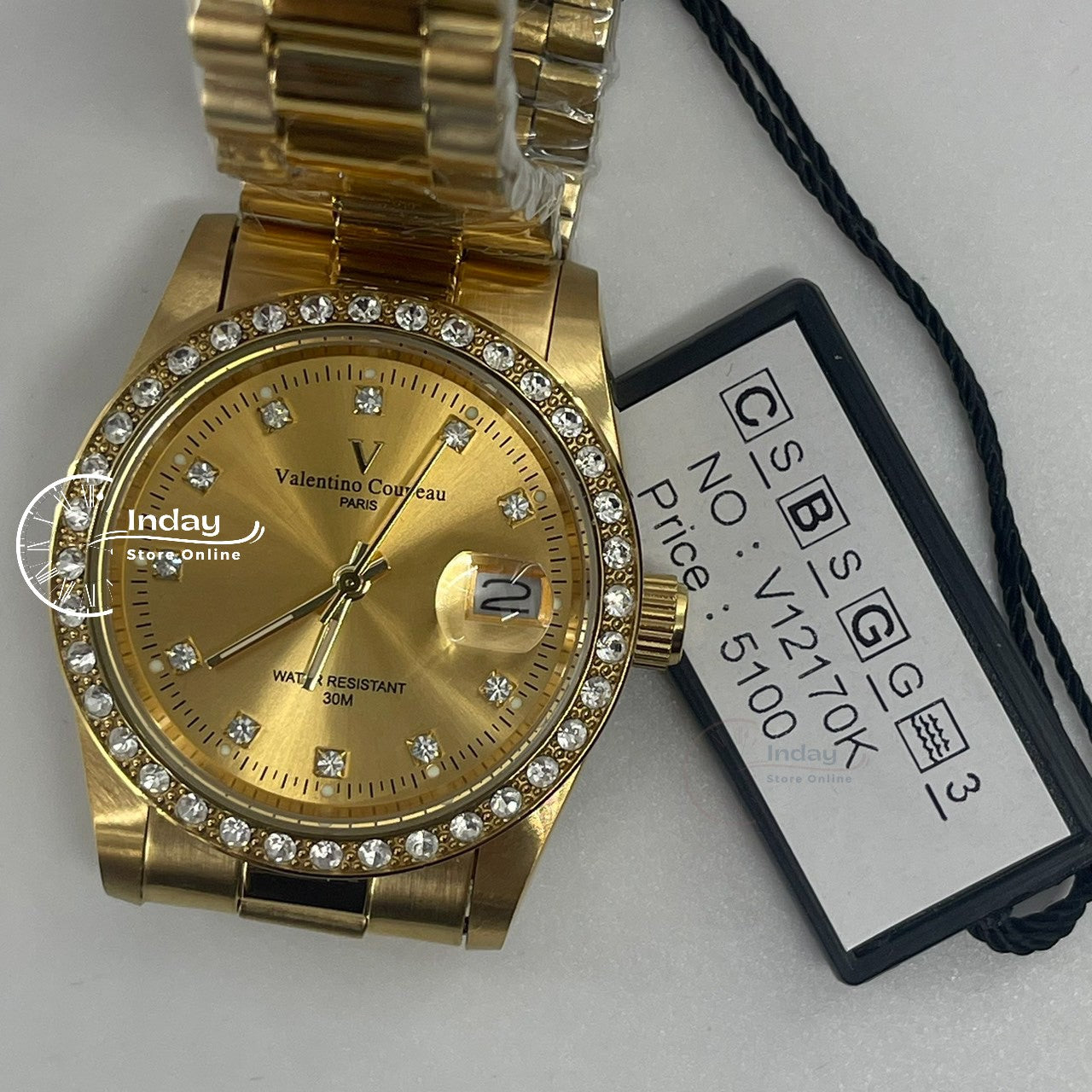 范倫鐵諾 古柏 Coupeau Women's Watch 12170KL-17 Gold Tone Stainless Steel Band