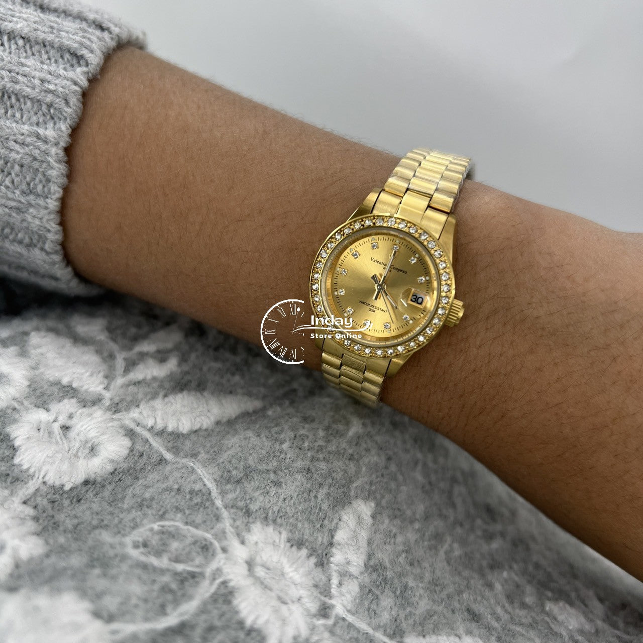 范倫鐵諾 古柏 Coupeau Women's Watch 12170KL-17 Gold Tone Stainless Steel Band