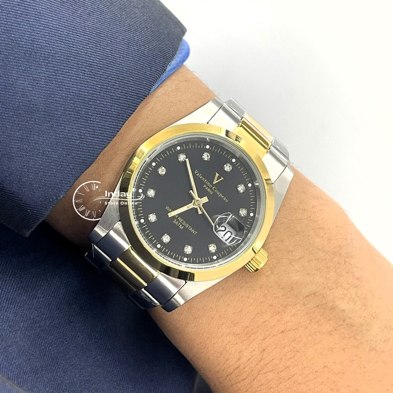 范倫鐵諾 古柏 Coupeau Men's Watch 12168TM-18 Two-Tone Stainless Steel Band