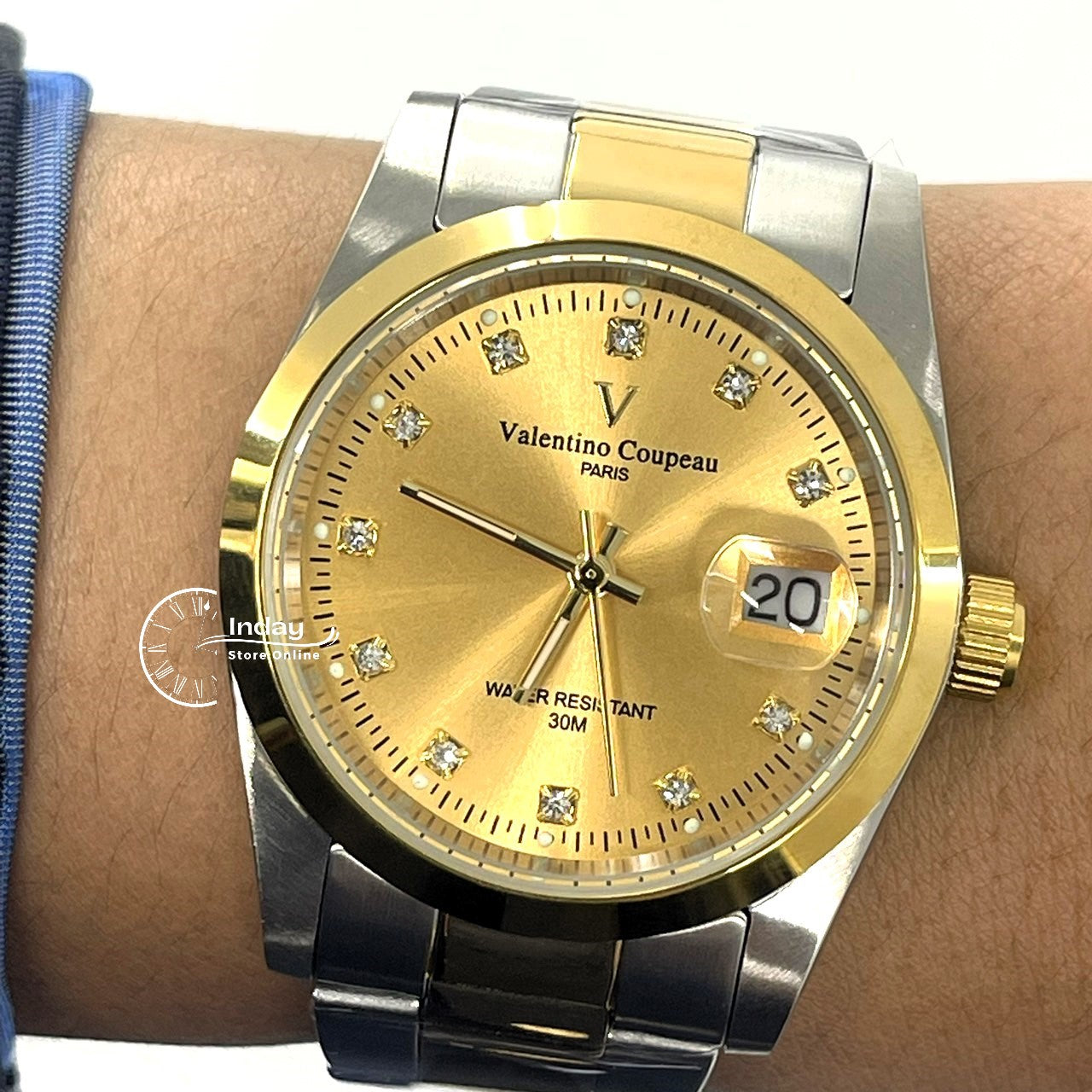 范倫鐵諾 古柏 Coupeau Men's Watch 12168TM-17 Two-Tone Stainless Steel Band