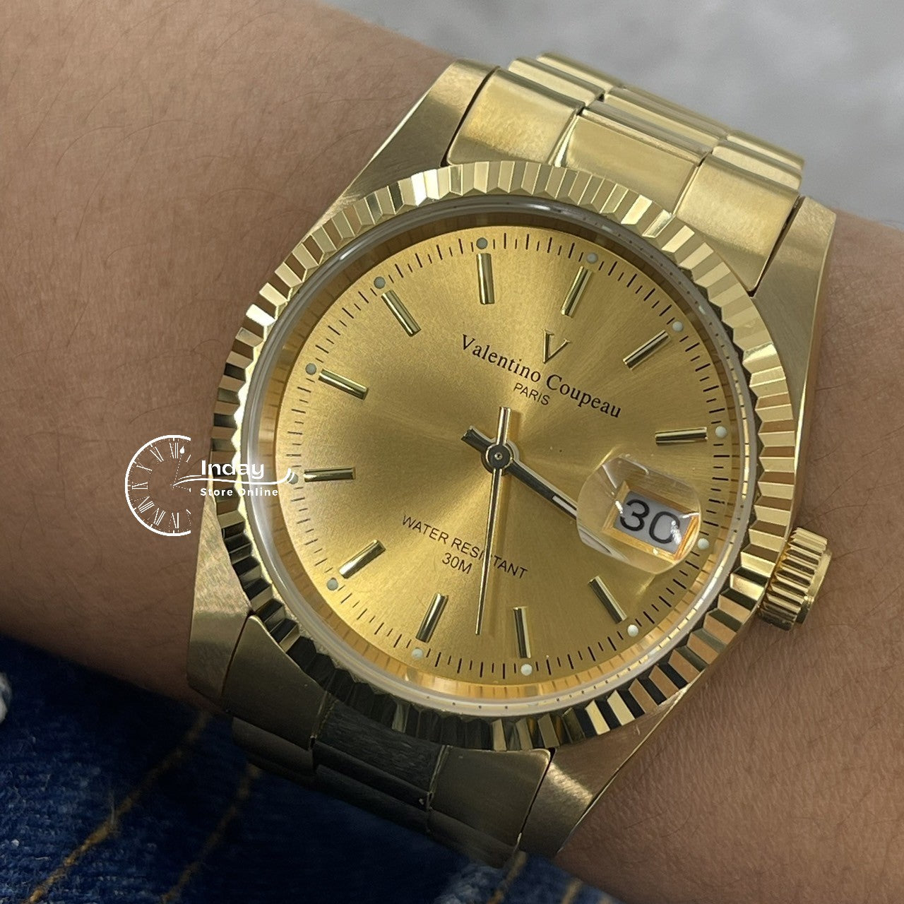 范倫鐵諾 古柏 Coupeau Men's Watch 12169KM-13 Gold Tone Stainless Steel Band