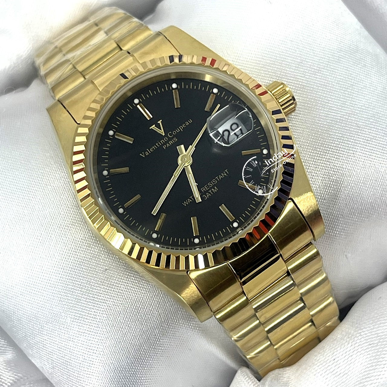 范倫鐵諾 古柏 Coupeau Men's Watch 12169KM-14 Gold Tone Stainless Steel Band