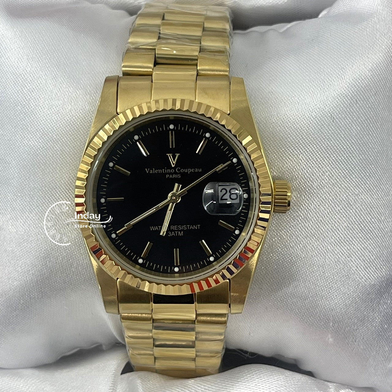 范倫鐵諾 古柏 Coupeau Men's Watch 12169KM-14 Gold Tone Stainless Steel Band