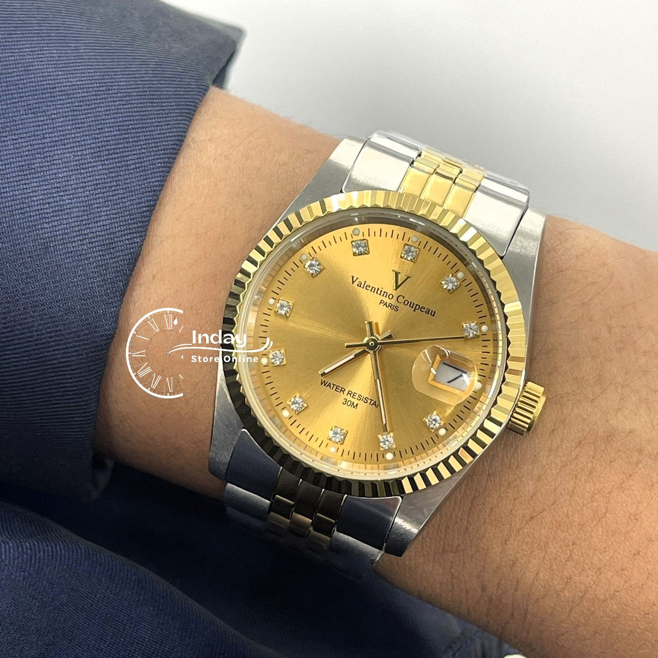 范倫鐵諾 古柏 Coupeau Men's Watch 12169TM-17 Two-Tone Stainless Steel Band
