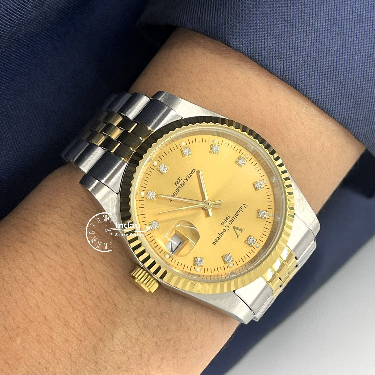范倫鐵諾 古柏 Coupeau Men's Watch 12169TM-17 Two-Tone Stainless Steel Band