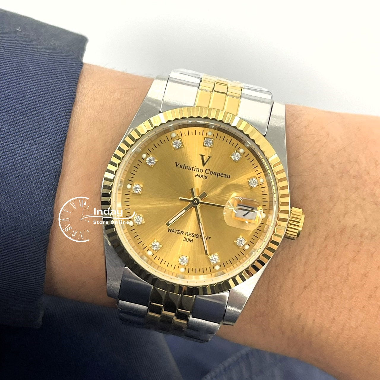 范倫鐵諾 古柏 Coupeau Men's Watch 12169TM-17 Two-Tone Stainless Steel Band