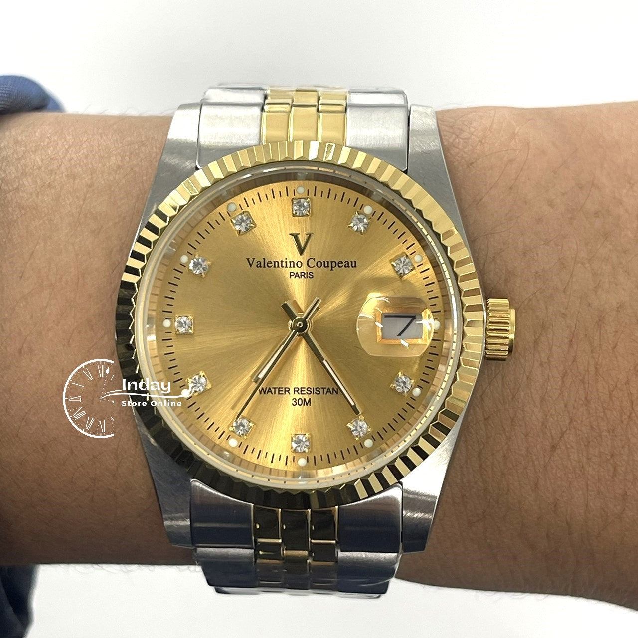 范倫鐵諾 古柏 Coupeau Men's Watch 12169TM-17 Two-Tone Stainless Steel Band
