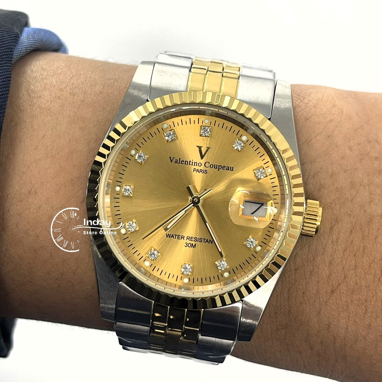 范倫鐵諾 古柏 Coupeau Men's Watch 12169TM-17 Two-Tone Stainless Steel Band