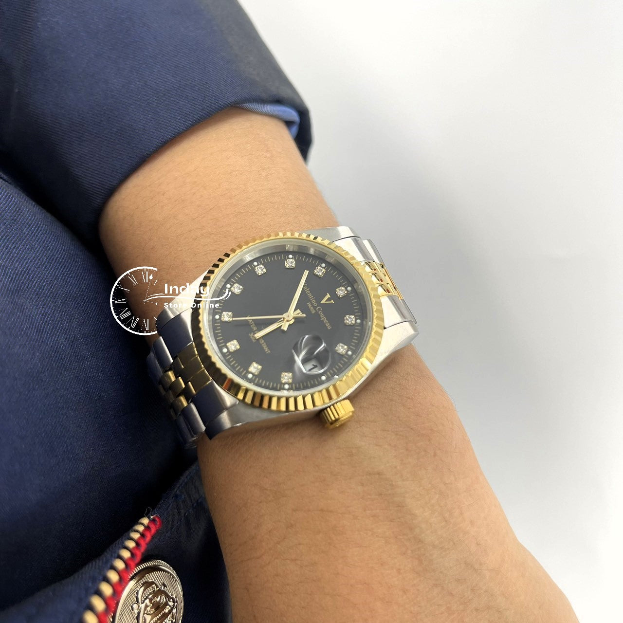 范倫鐵諾 古柏 Coupeau Men's Watch 12169TM-18 Two-Tone Stainless Steel Band