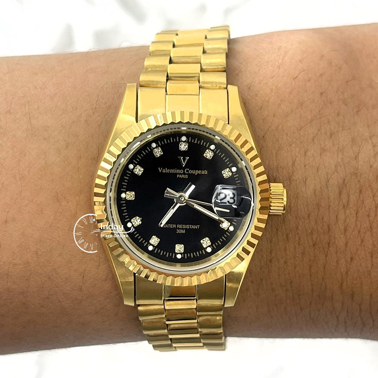 范倫鐵諾 古柏 Coupeau Women's Watch 12169KL-18 Gold Tone Stainless Steel Band