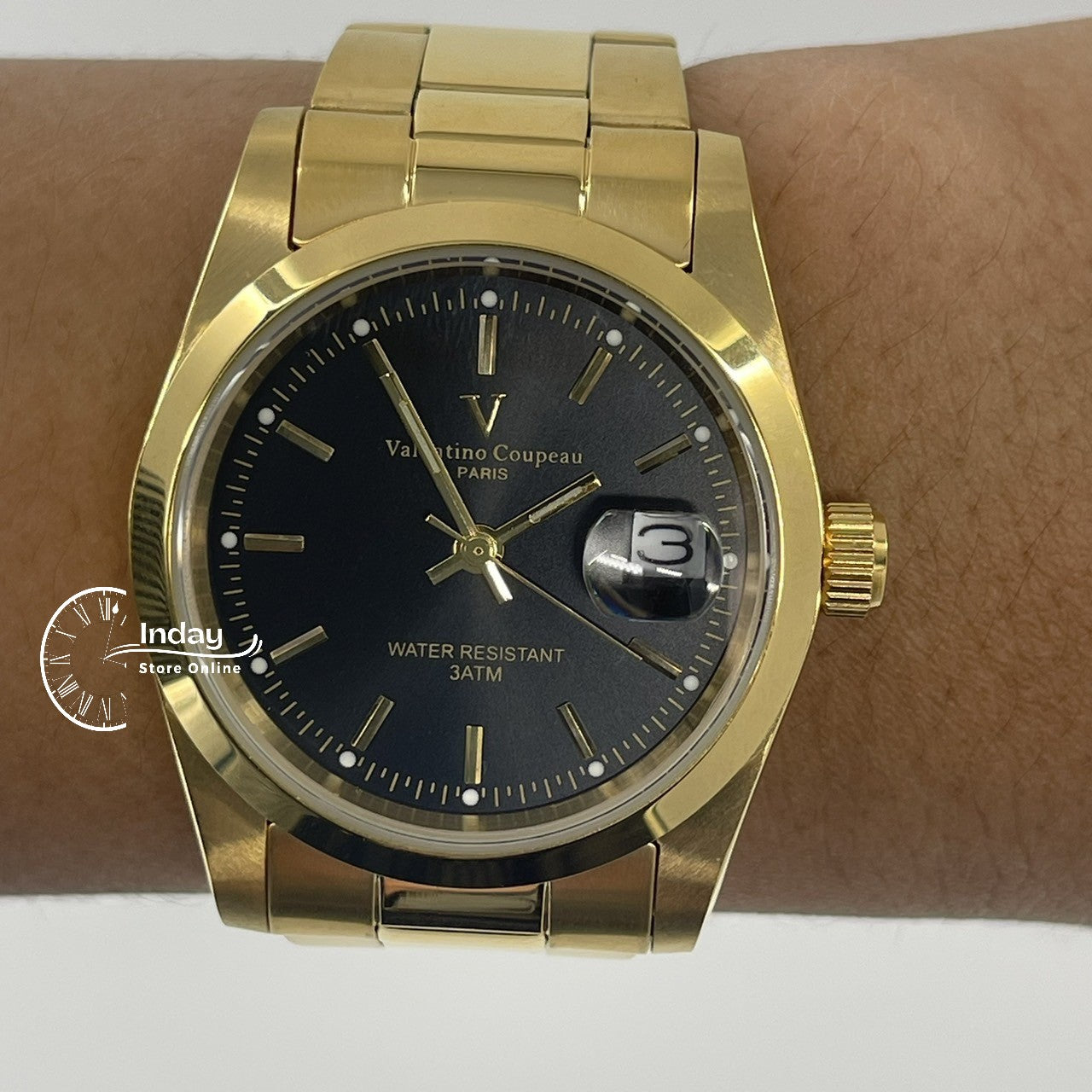 范倫鐵諾 古柏 Coupeau Men's Watch 12168KM-14 Gold Tone Stainless Steel Band
