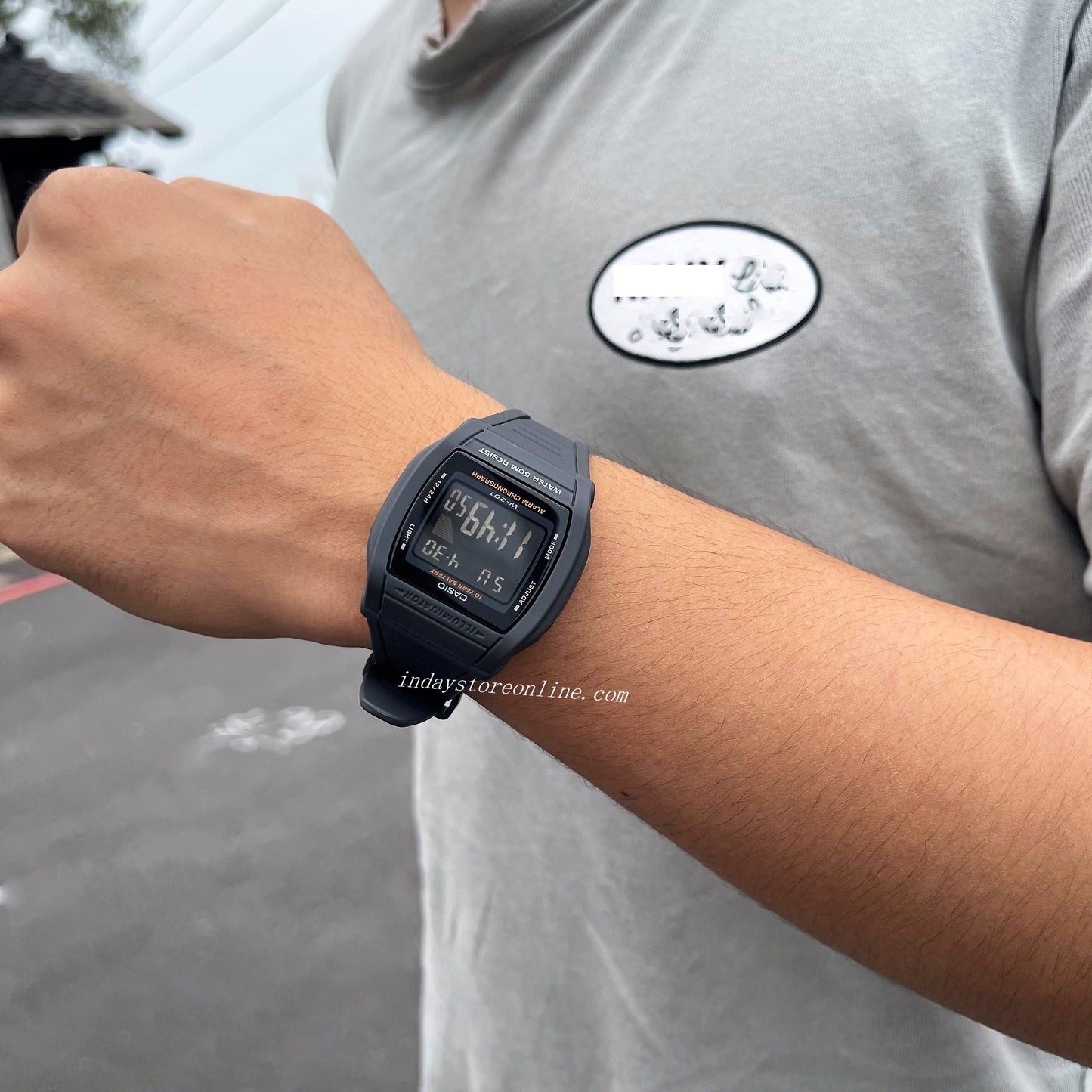 Casio Digital Unisex Watch W-201-1B Digital Sporty Design Resin Band Resin Glass Battery Life: 10 Years