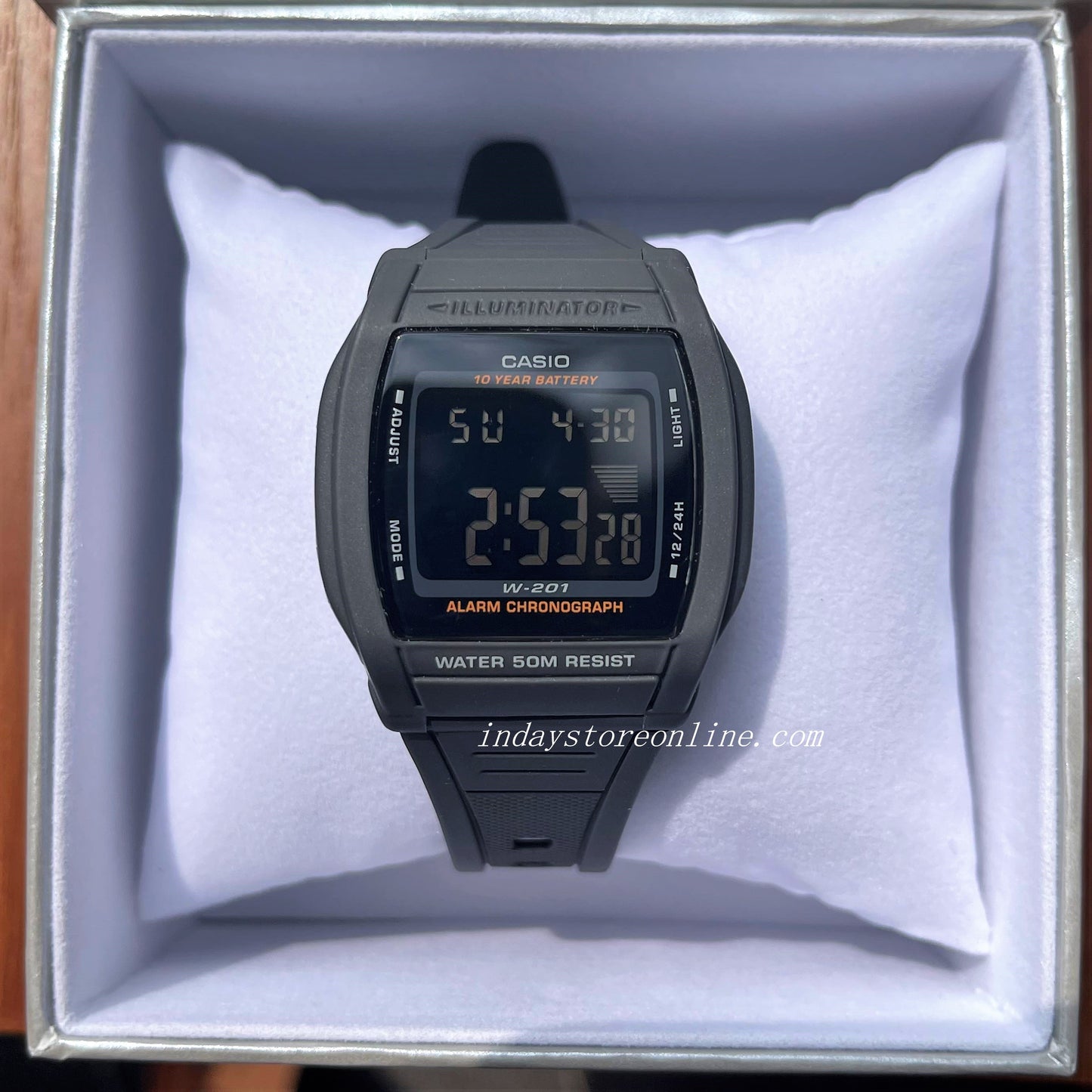 Casio Digital Unisex Watch W-201-1B Digital Sporty Design Resin Band Resin Glass Battery Life: 10 Years