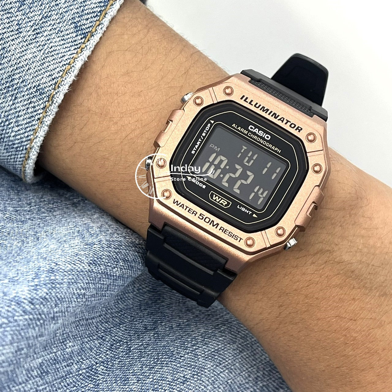Casio Digital Men's Watch W-218HM-5B Resin Band Resin Glass Battery Life 7-Years