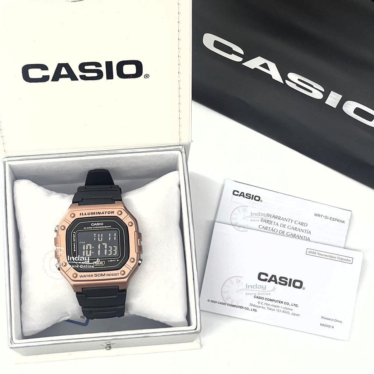 Casio Digital Men's Watch W-218HM-5B Resin Band Resin Glass Battery Life 7-Years