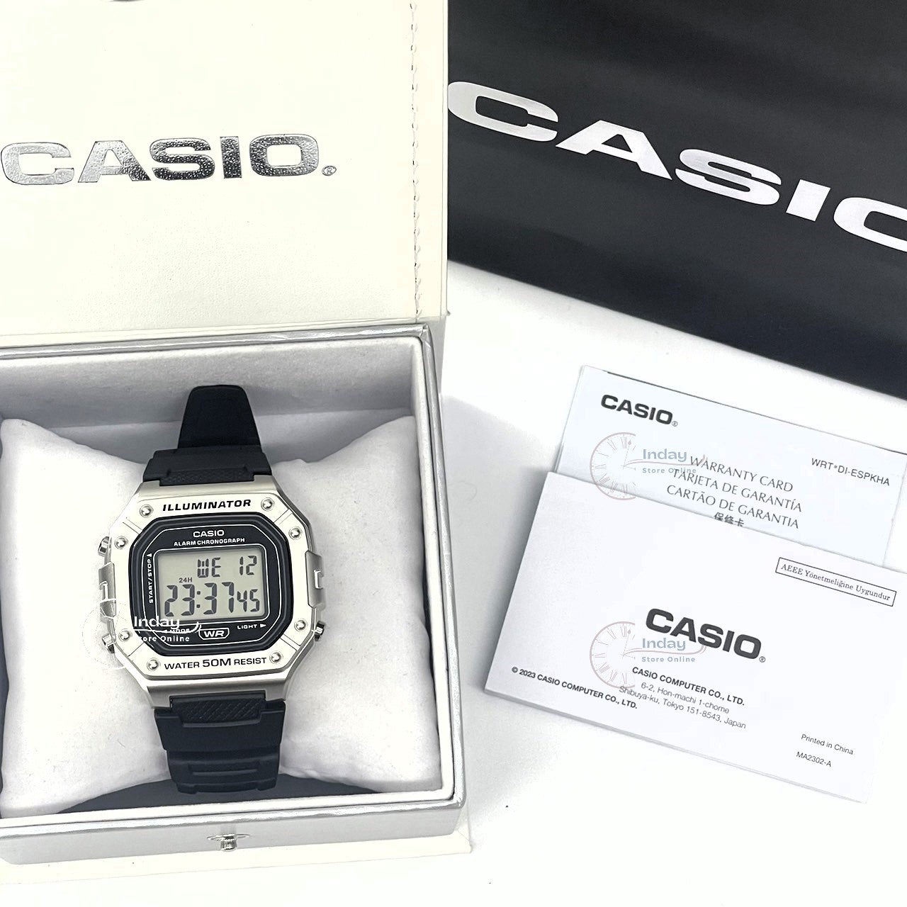 Casio Digital Men's Watch W-218HM-7A Resin Band Resin Glass Battery Life 7-Years