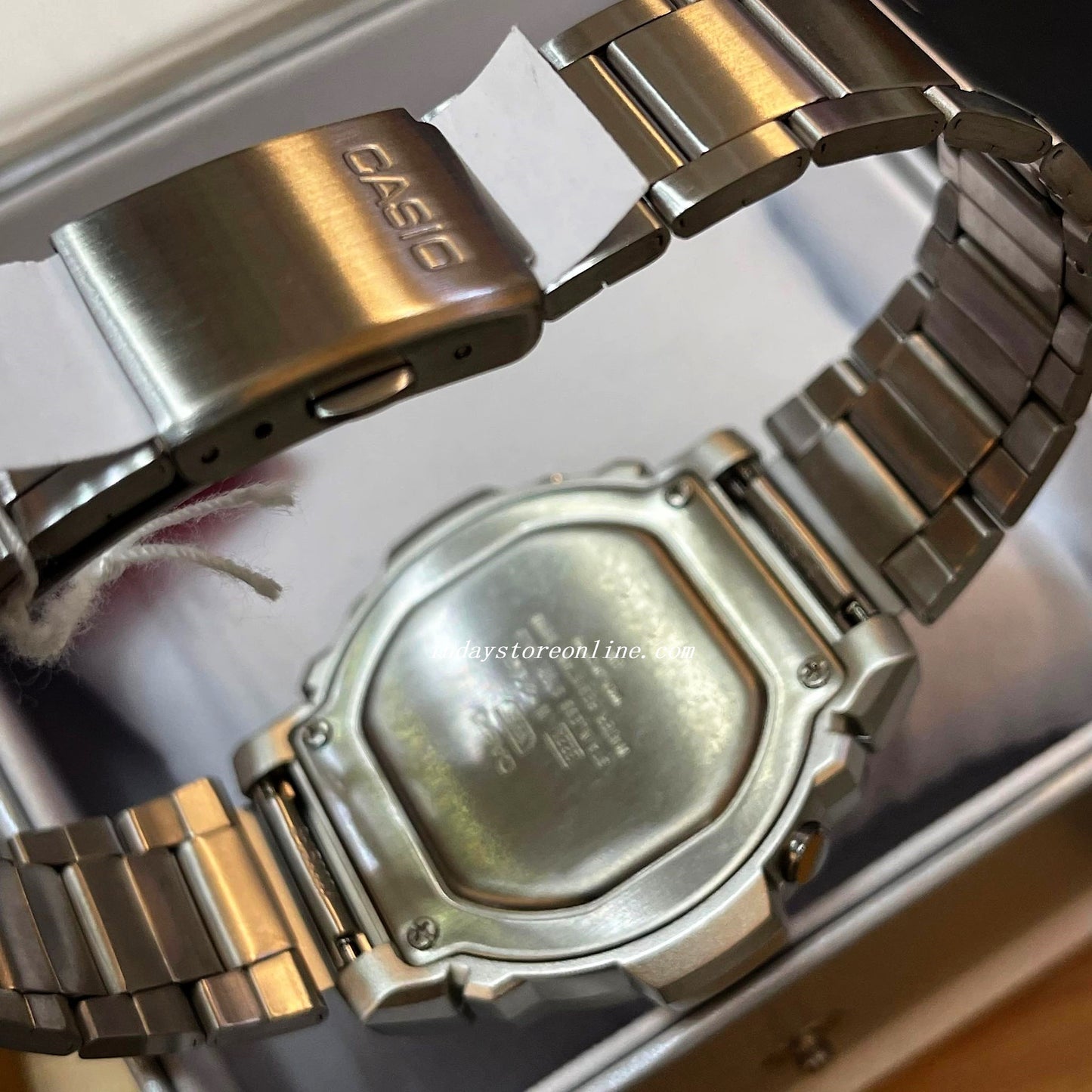 Casio Digital Men's Watch W-219HD-1A Sporty Design Silver Plated Stainless Steel Strap