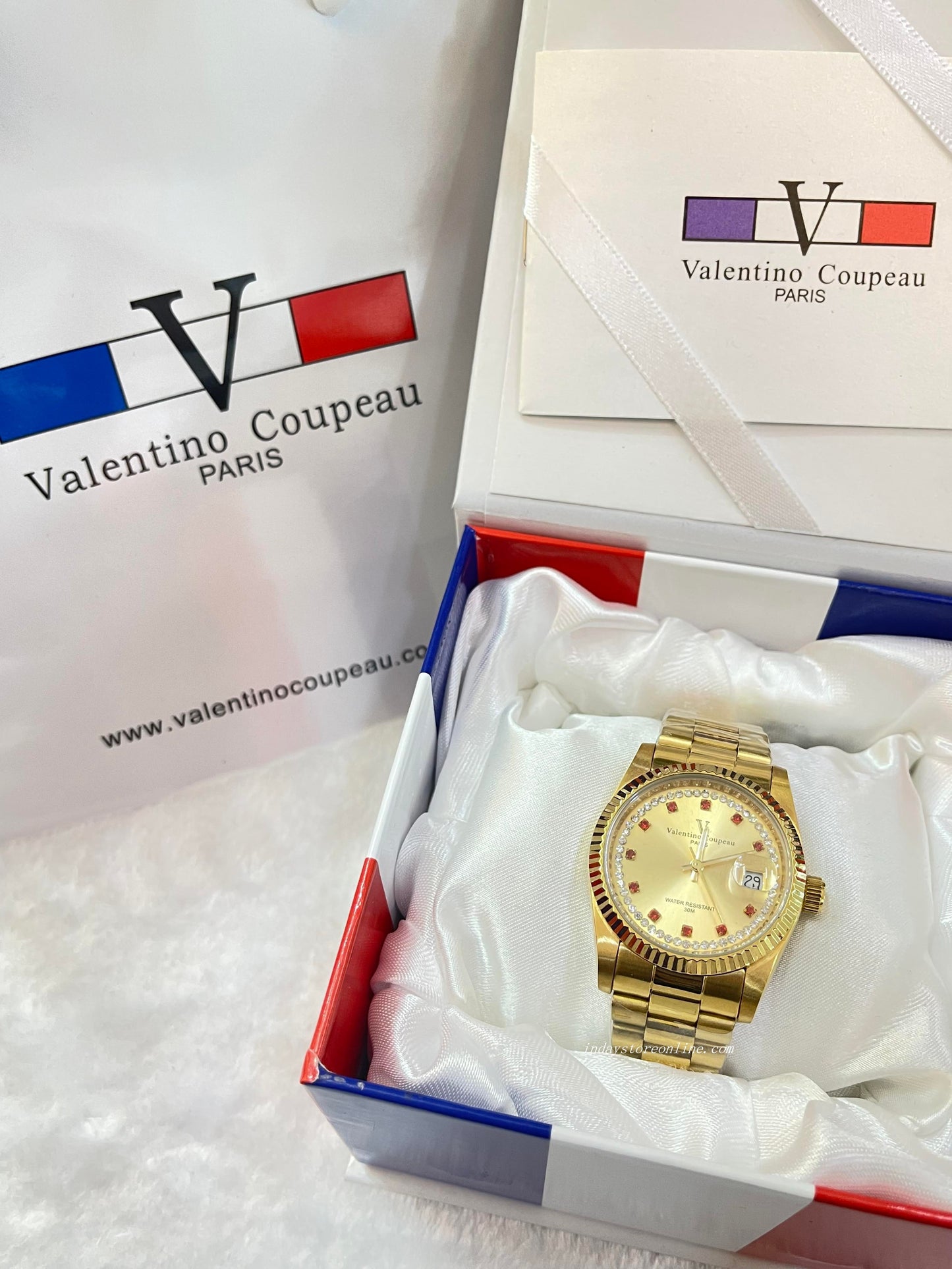 范倫鐵諾 古柏 Coupeau Men's Watch 12169KM-22 Gold Tone Stainless Steel Band