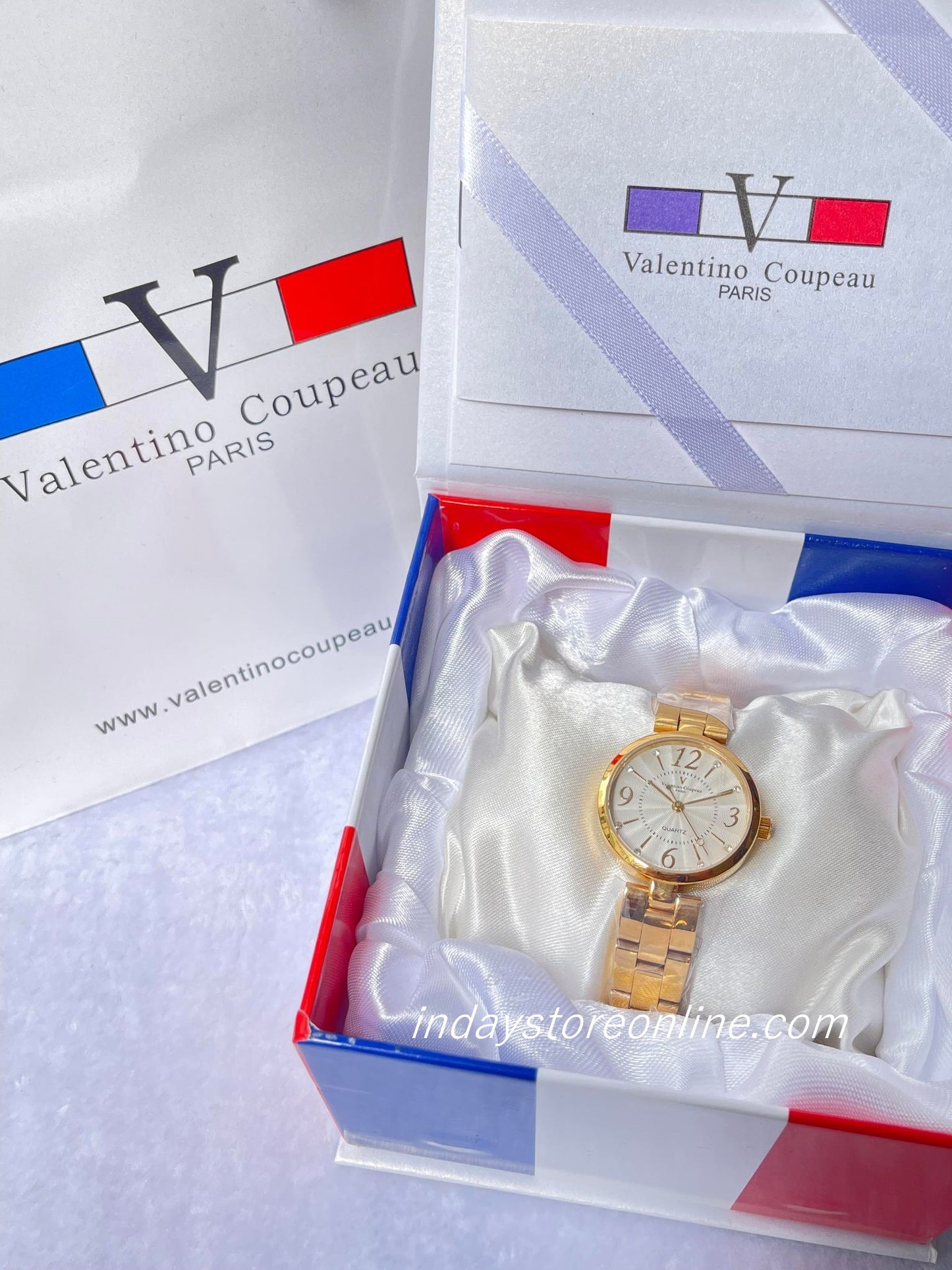 范倫鐵諾 古柏 Coupeau Women's Watch 61602-G1 Gold Tone Stainless Steel Band