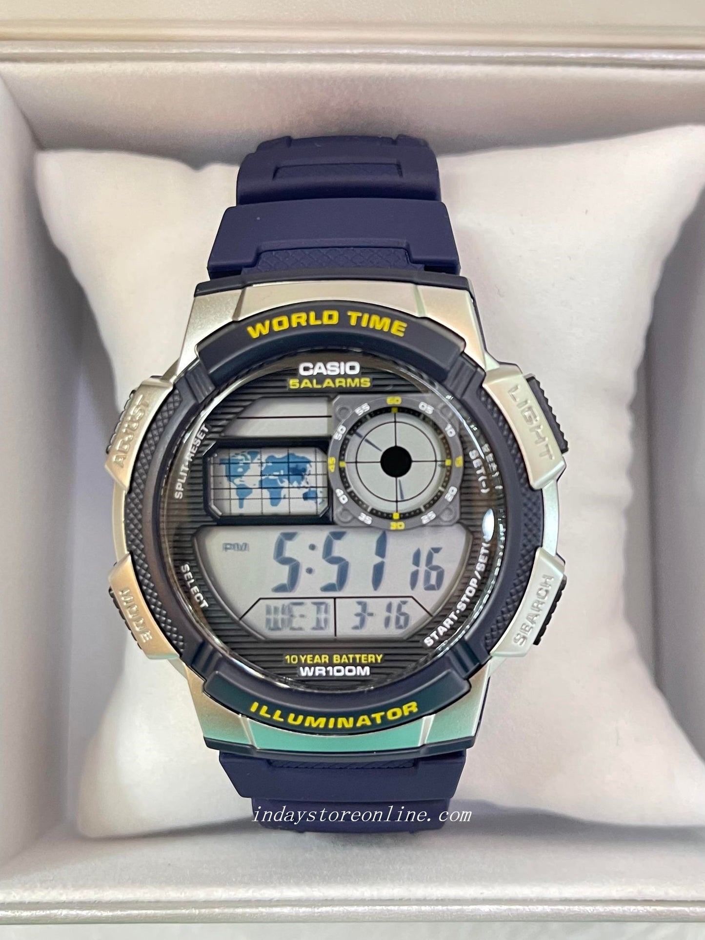 Casio Digital Men's Watch AE-1000W-2A Digital Resin Band Resin Glass Battery Life: 10 years