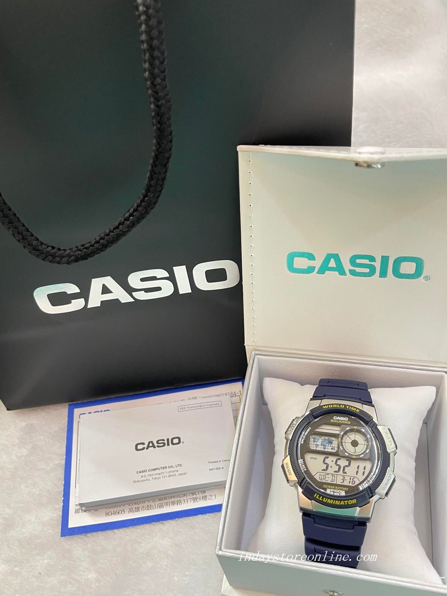 Casio Digital Men's Watch AE-1000W-2A Digital Resin Band Resin Glass Battery Life: 10 years