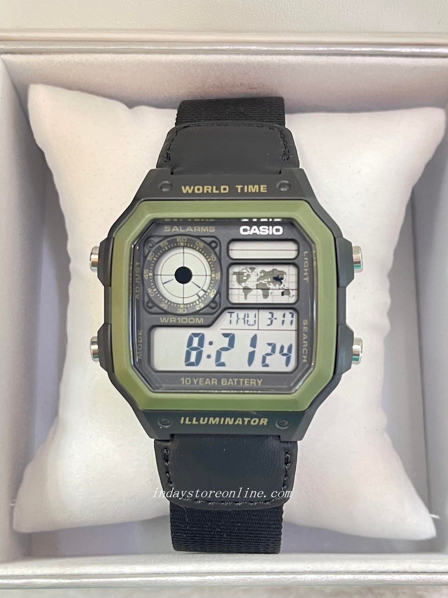 Casio Digital Men's Watch AE-1200WHB-1B Digital Sporty Design Resin Band Resin Glass Battery Life: 10 years
