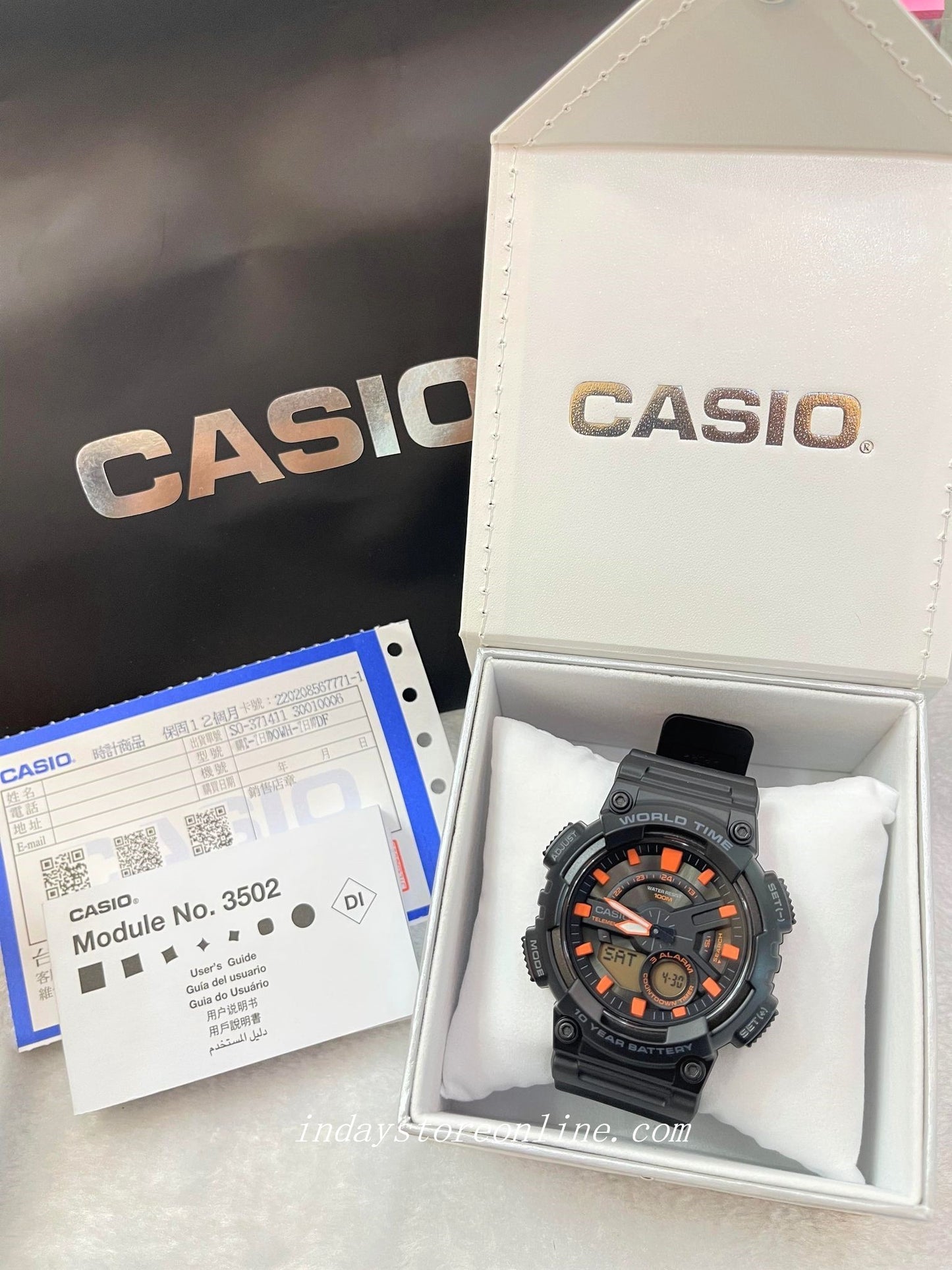 Casio Analog-Digital Men's Watch AEQ-110W-1A2 Resin Band Resin Glass Battery Life 10-Years