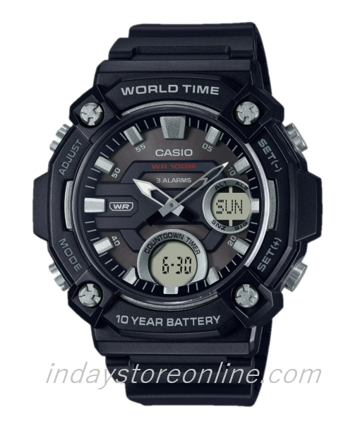 Casio Analog-Digital Men's Watch AEQ-120W-1A Resin Band Resin Glass Battery Life 10-Years