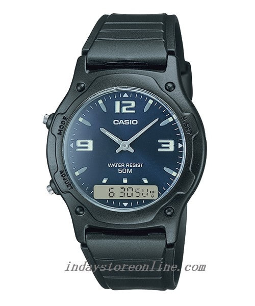 Casio Analog-Digital Men's Watch AW-49HE-2A Resin Band Resin Glass