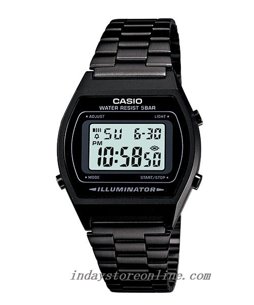 Casio Vintage Women's Watch B640WB-1A Black Plated Stainless Steel Self-adjustable Band