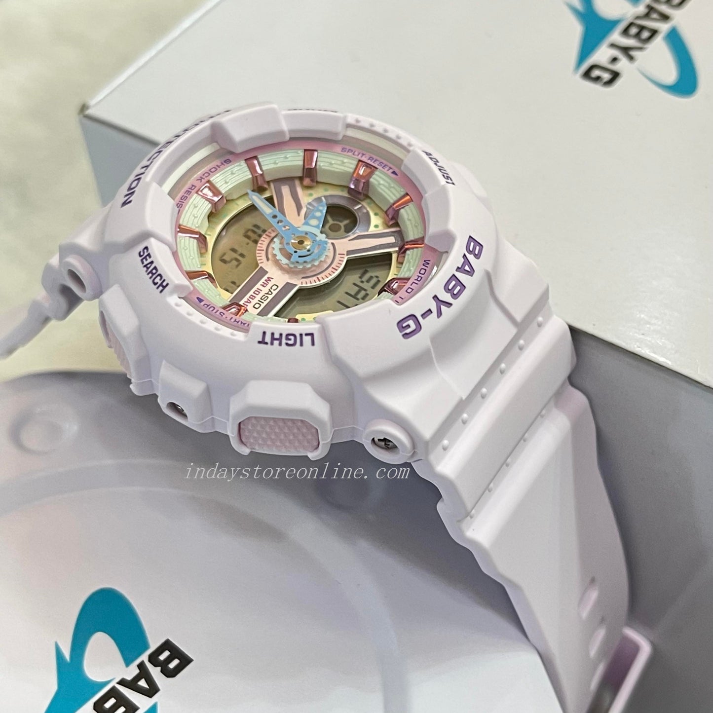 Casio Baby-G Women's Watch BA-110XPM-6A Resin Band Mineral Glass Shock Resistant